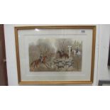 A French artist proof lithograph of a hunting scene by Vincent Haddlesey (1934-2010) signed in