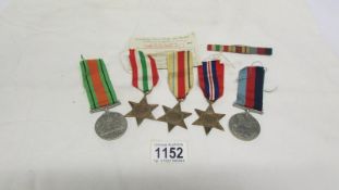 5 WW2 medals,