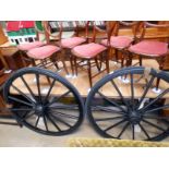 A pair of Victorian cart wheels