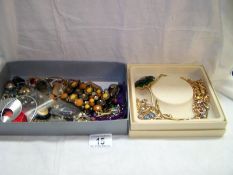 2 trays of costume jewellery