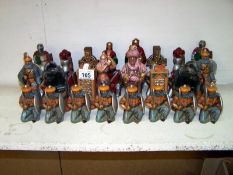 An interesting set of ceramic crusaders chess set