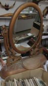 A painted Victorian toilet mirror