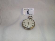 A continental silver ladies pocket watch