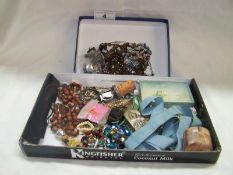 2 trays of costume jewellery