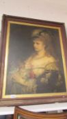 A lithograph portrait in painted gilt frame (image 59 x 75 cm) name bottle left corner indistinct