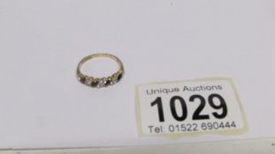 A 9ct gold sapphire ring,