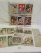 A collection of postcards including 10 Bairnsfather, 12 Bonzo,