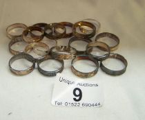 18 silver rings stamped 925