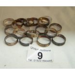 18 silver rings stamped 925