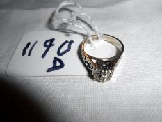 A 9ct white gold ring,
