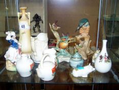 13 items of china inc. crested ware, animal figures etc.