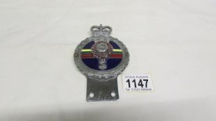 A Gibraltar Royal Marines car badge