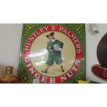 A Huntley & Palmer ginger nuts enamel sign