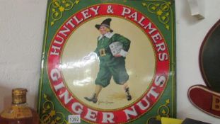 A Huntley & Palmer ginger nuts enamel sign