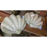 A pair of Art Deco clam wall lights