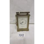 A Mappin and Webb brass carriage clock