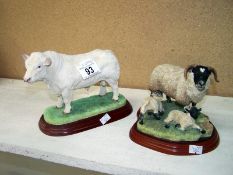 A country artists Charolais bull & country artists black face ewe and lamb