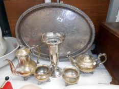 Silver plate tray,