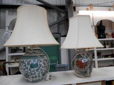 2 studio pottery table lamp