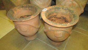 A pair of terracotta pots