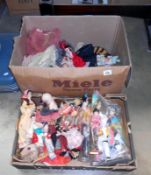 2 boxes of costume dolls etc.