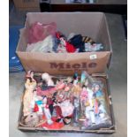 2 boxes of costume dolls etc.