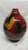 A one off Anita Harris Onion shaped vase,