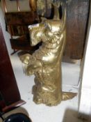 Heavy brass scottie dog doorstop