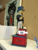 A cast iron Uncle Sam money box