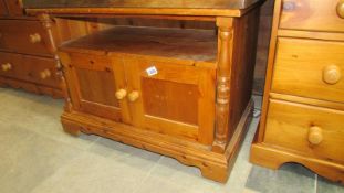 A pine TV cabinet