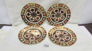 4 Royal Crown Derby Old Imari tea plates