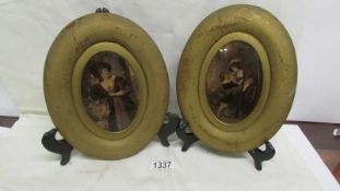 A pair of Victorian oval crystoleans