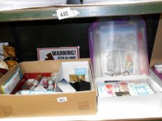 A mixed lot of arts and crafts items including glitter glue, photo tape,