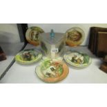 A Victorian cheese dish and 5 Royal Doulton series ware bowls