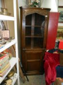 Dark oak period style corner cupboard