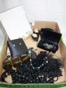 A box of assorted costume jewellery,