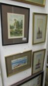 A pair watercolours of boats signed F Stafford,