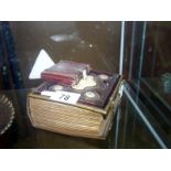 Victorian photograph album with ivory decoration and contents and cabinet photograph in case