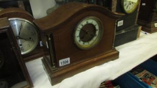 An Edwardian inlaid mahogany mantel clock by Fattorini & Sons,