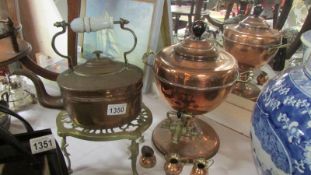 A copper samovar, copper kettle,