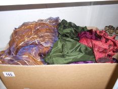 Quantity of silk scarves and other material