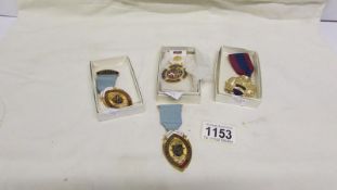 4 Masonic medals including 2 1978 Lincoln Lodge