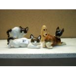 2 German porcelain cats,