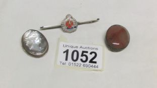 3 silver brooches including Royal Engineers