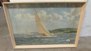 A beautiful marine print of 1930's yacht racing