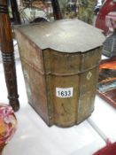 A vintage Crawford's biscuit tin in the form of a Georgian tea caddy
