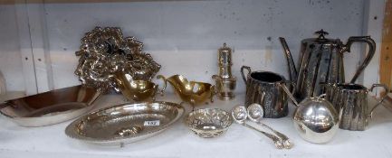 Plated tea set and other silver plated items