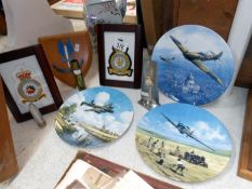 RAF Waddington trophy, 2 framed and glazed sqaudron patches, SAS plaque,
