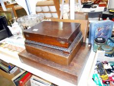 A good quality mahogany cutlery box and 3 other cutlery boxes