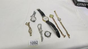 7 various watches including silver, Seiko,